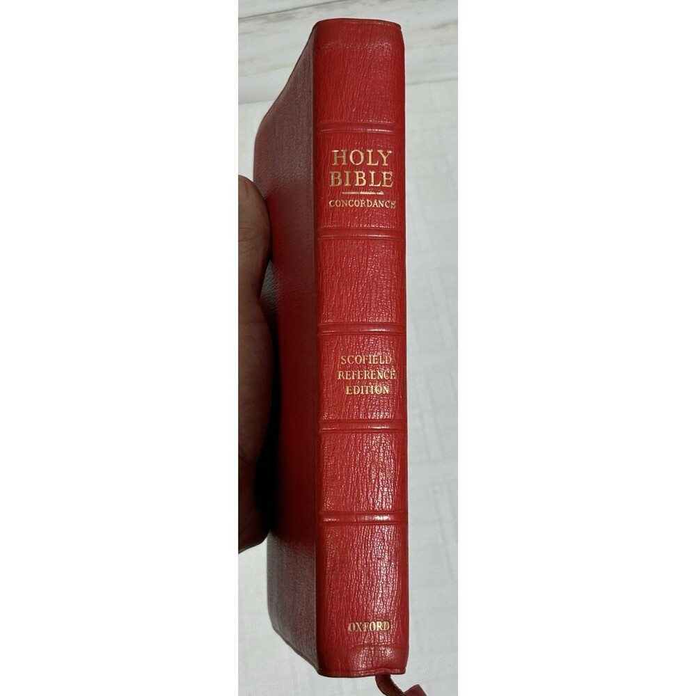 Vtg 1945 Scofield Reference KJV Study Bible-Oxford Morocco Leather-Red T-71 179X